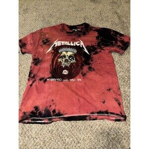 Metallica In Vertigo You Will Be Metal Band Rock Skull Tie Dye T-Shirt Mens Med